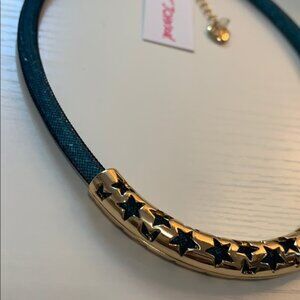 Betsey Johnson Star Collar Crystal Mesh Necklace